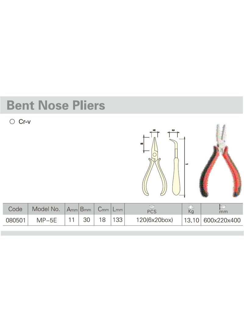 jetechtool Jetech Mini Bent Needle Nose Pliers, 5.2-Inch, Chrome Vanadium Steel, Soft Grip for Jewelry Making, Wire Wrapping and Object Gripping - MP-5E - Image 2